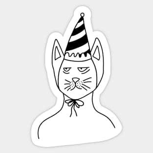 Tired Cat's Birthday Sticker